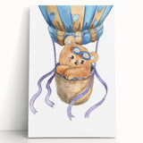 Hot Air Balloon Bear - Nursery Wall Art for Baby Room Decor