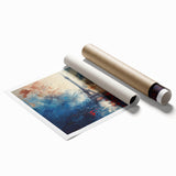 Extra large rolled print of Paris scenery with floral elements in muted colors, ideal for classy bathroom wall art.