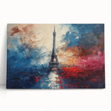 Large black and white photo of Paris on stretched canvas, ideal for kitchen wall art.