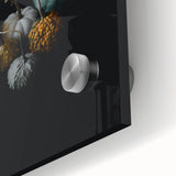 Large abstract wall art depicting autumnal colors on acrylic glass, suitable as mid-century modernist dining room art.