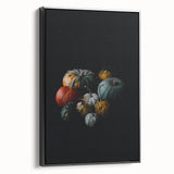 Black and white vintage poster art of a fall landscape on framed canvas, ideal for bedroom wall decor.