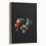 Framed canvas depicting a vintage fall landscape with muted gold and black tones, suitable for bedroom decor.