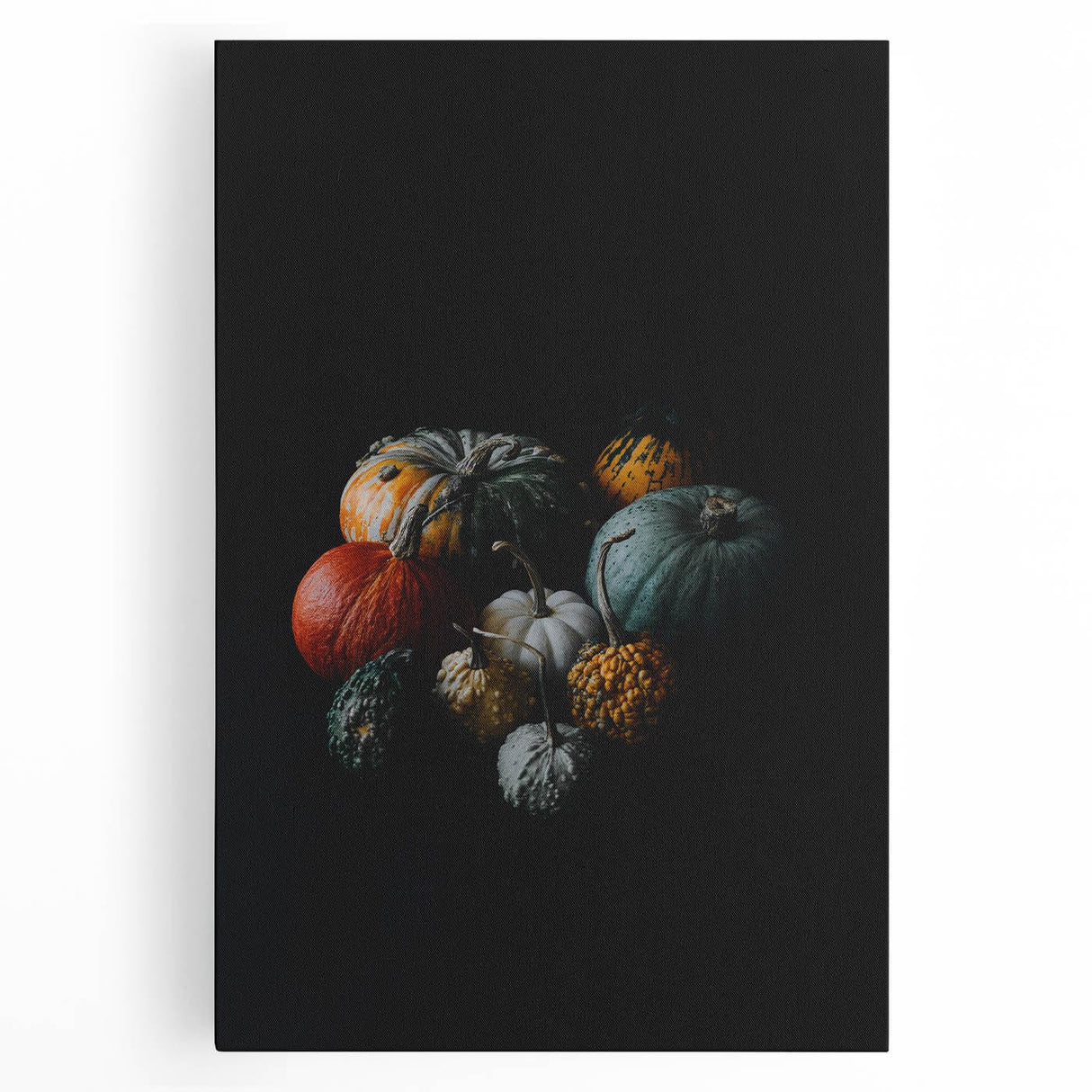 Large black and white stretched canvas of a leafless tree, ideal for kitchen wall art.