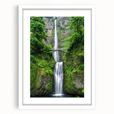 Abstract art print featuring swirling pastel hues on a white-framed canvas, ideal for dining room decor.