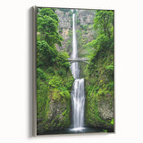 Landscape art painting of spring with trees in full bloom on framed canvas, featuring pastel colors.