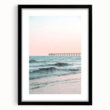 Extra large abstract art print featuring vibrant summer hues on textured canvas, framed in black.