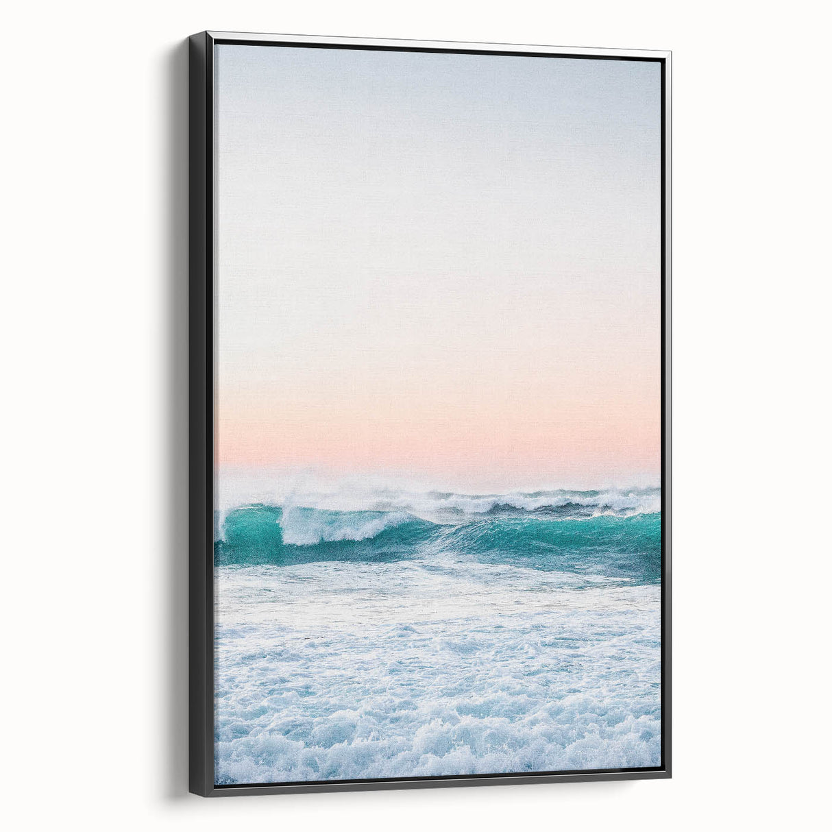 Black and white landscape painting on a framed canvas, featuring a serene tree scene, ideal for bedroom wall decor.