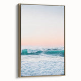 Framed canvas depicting a vintage-style landscape painting with muted earth tones, ideal for bedroom wall art.
