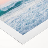 Art deco poster featuring geometric patterns in gold and navy blue on a rolled canvas, suitable for dining room wall art.