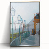 Acrylic print of Van Gogh-inspired art deco poster in gold frame, ideal for modern art wall decor.