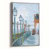 Landscape art painting of a vibrant, colorful scene on a framed canvas, ideal for adding a vintage touch to any room.