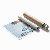 Extra large rolled canvas print featuring a floral art design in vibrant colors.