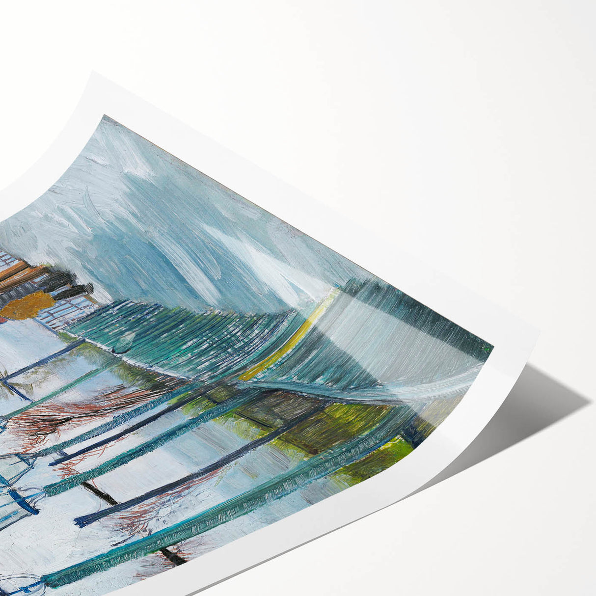 Extra large rolled print featuring line art flowers in a minimalist style, ideal for large living room wall art.