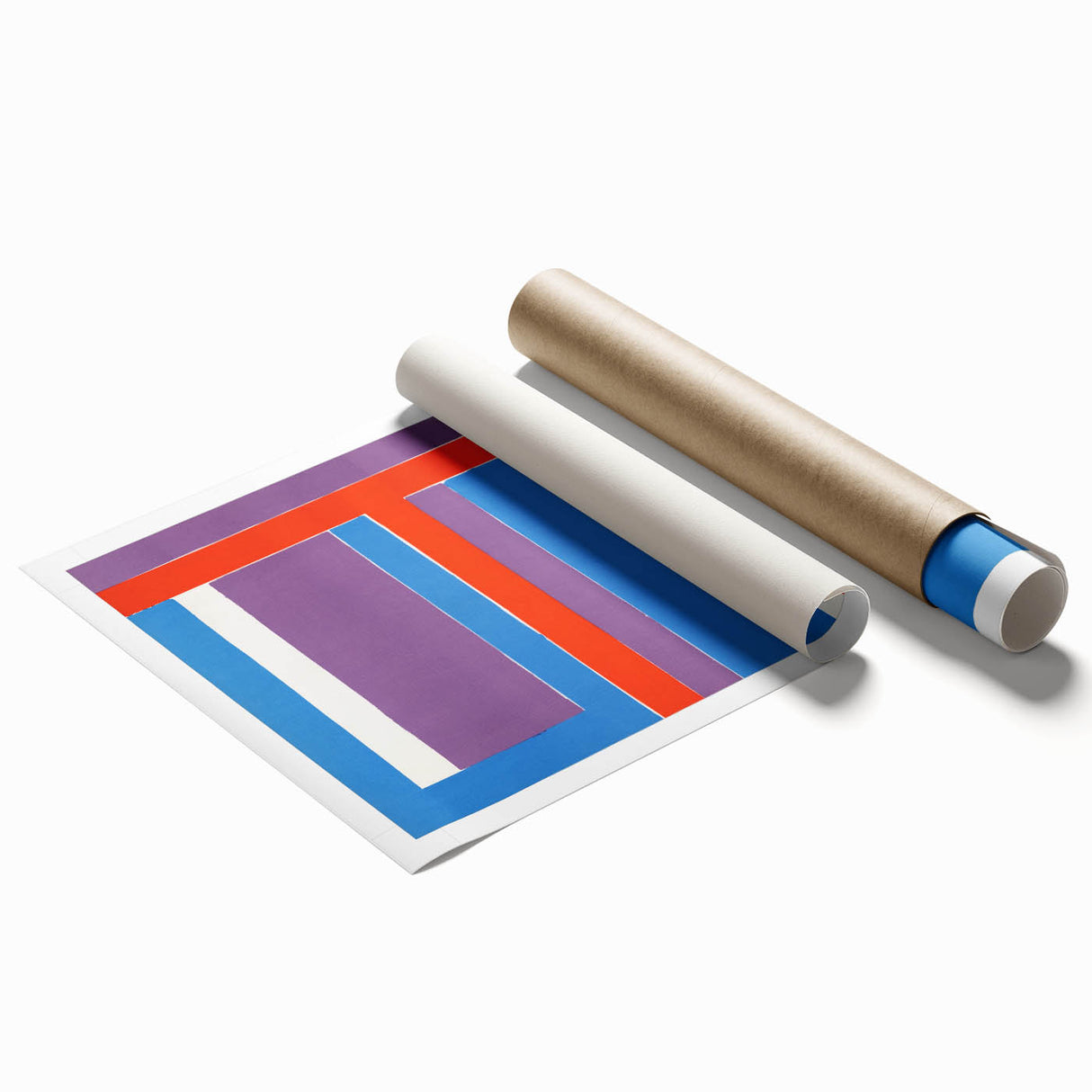 Modern Wall Art - Bold Geometric Design in Red, Blue, and Purple