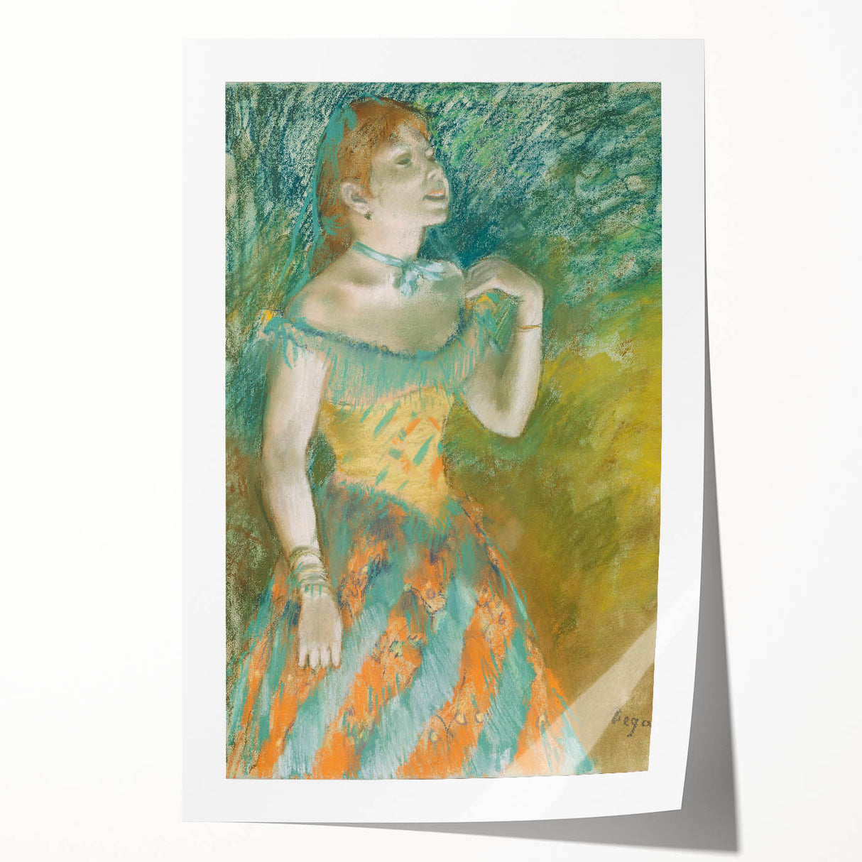 Impressionist Portrait - The Singer in Green by Edgar Degas