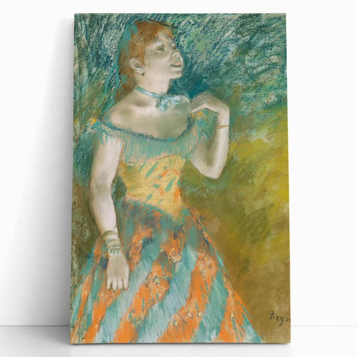 Impressionist Portrait - The Singer in Green by Edgar Degas