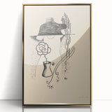 Modern Wall Art - Minimalist Black and White Woman and Flower Design