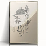 Modern Wall Art - Minimalist Black and White Woman and Flower Design