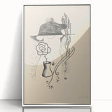 Modern Wall Art - Minimalist Black and White Woman and Flower Design