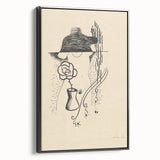 Modern Wall Art - Minimalist Black and White Woman and Flower Design