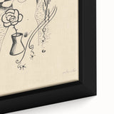 Modern Wall Art - Minimalist Black and White Woman and Flower Design