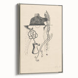 Modern Wall Art - Minimalist Black and White Woman and Flower Design