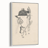 Modern Wall Art - Minimalist Black and White Woman and Flower Design