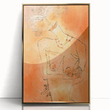 Modern Wall Art - Abstract Lady Design in Warm Earthy Orange Tones
