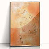Modern Wall Art - Abstract Lady Design in Warm Earthy Orange Tones