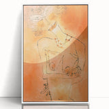 Modern Wall Art - Abstract Lady Design in Warm Earthy Orange Tones