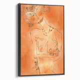 Modern Wall Art - Abstract Lady Design in Warm Earthy Orange Tones