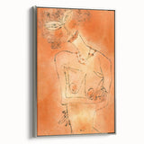 Modern Wall Art - Abstract Lady Design in Warm Earthy Orange Tones