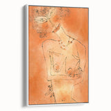 Modern Wall Art - Abstract Lady Design in Warm Earthy Orange Tones