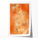 Modern Wall Art - Abstract Lady Design in Warm Earthy Orange Tones