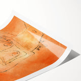 Modern Wall Art - Abstract Lady Design in Warm Earthy Orange Tones