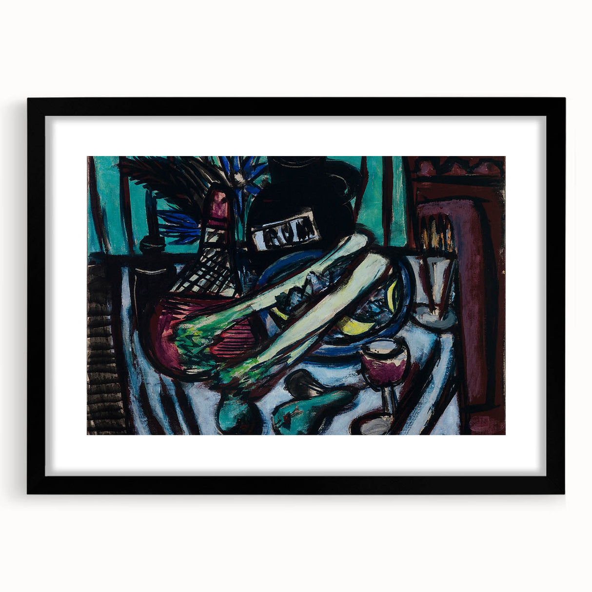 Modern Wall Art - Bold Still Life with Chianti Bottle