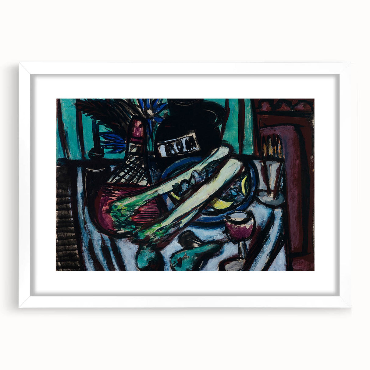Modern Wall Art - Bold Still Life with Chianti Bottle