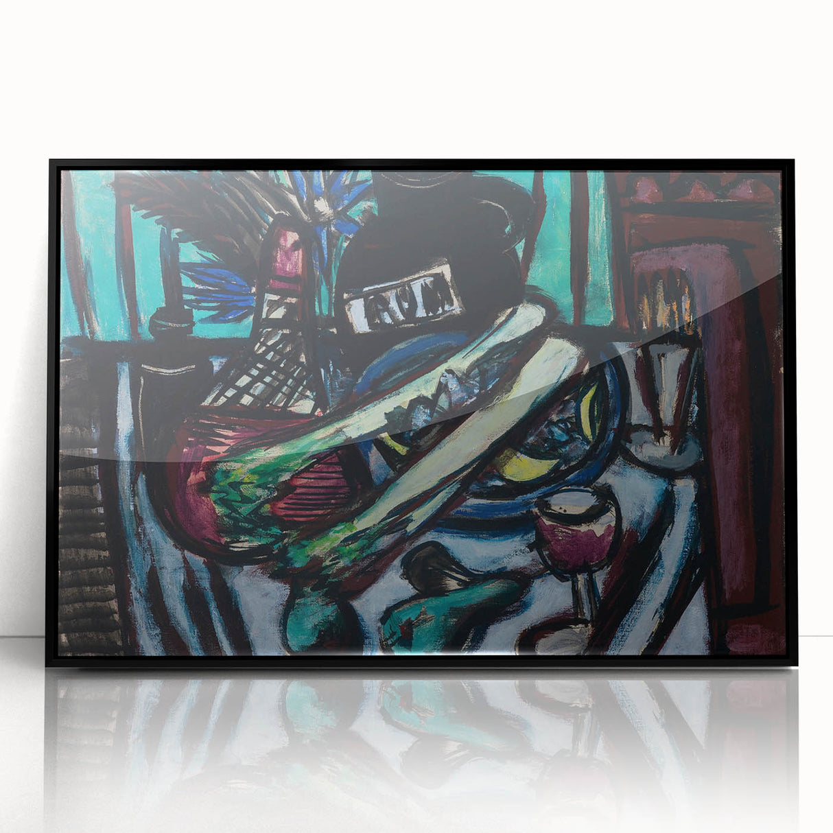 Modern Wall Art - Bold Still Life with Chianti Bottle