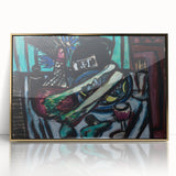 Modern Wall Art - Bold Still Life with Chianti Bottle