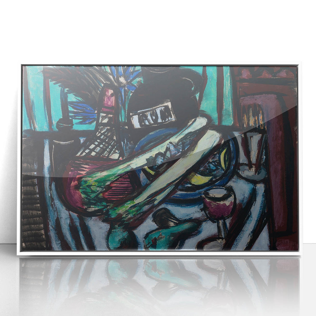 Modern Wall Art - Bold Still Life with Chianti Bottle