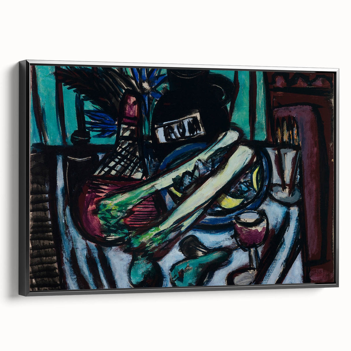 Modern Wall Art - Bold Still Life with Chianti Bottle