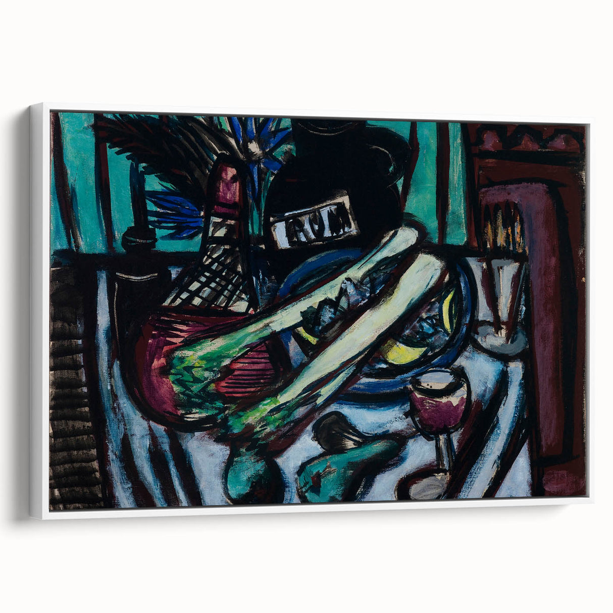 Modern Wall Art - Bold Still Life with Chianti Bottle