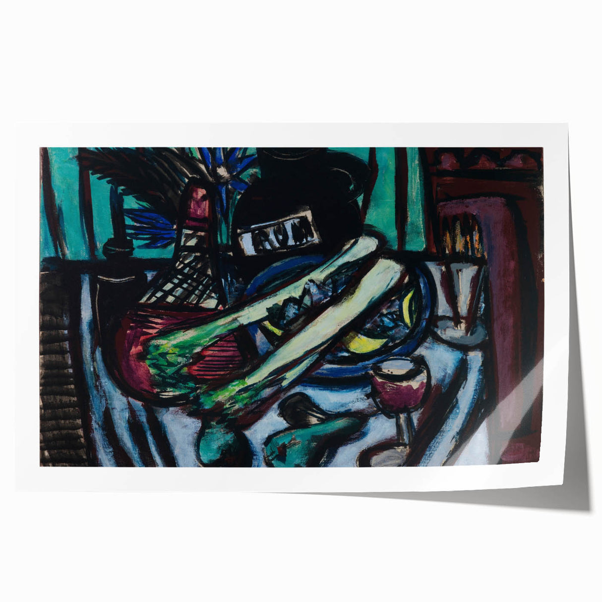Modern Wall Art - Bold Still Life with Chianti Bottle