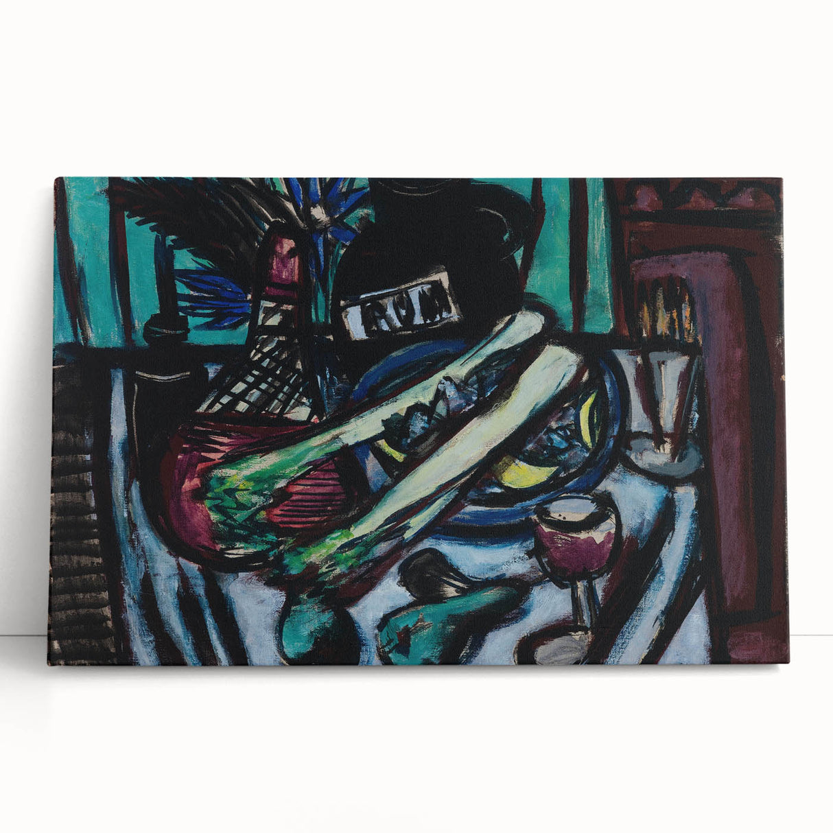 Modern Wall Art - Bold Still Life with Chianti Bottle