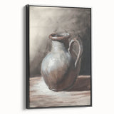 Black and white landscape painting on framed canvas, featuring a vintage poster art style, ideal for bedroom decor.