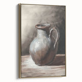 Framed canvas landscape art painting featuring a vintage poster design in black, ideal for bedroom wall art.