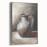 Landscape art painting on framed canvas depicting a colorful, vintage-style scene.