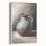 Vintage poster art on framed canvas, featuring colorful abstract designs against a black background.