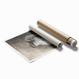 Extra large rolled print featuring subtle floral patterns in soft gray tones, suitable for classy bathroom wall art.