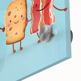 Large abstract wall art on acrylic glass featuring mid-century modernist design in muted earth tones.